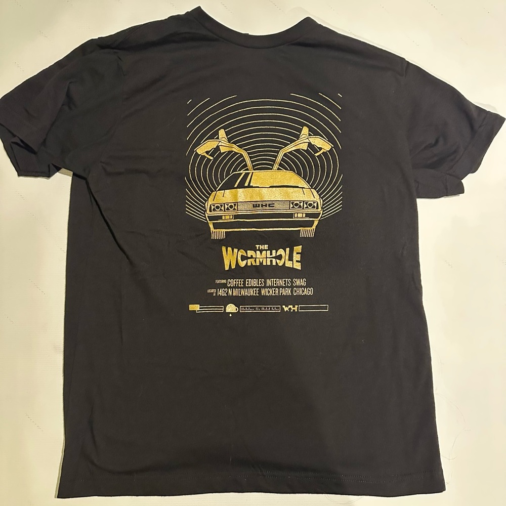 Tultex Black Tee with Gold Stripes